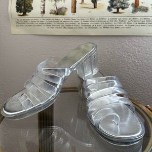 Jeffrey Campbell Clear Pectin Sandal Size 8